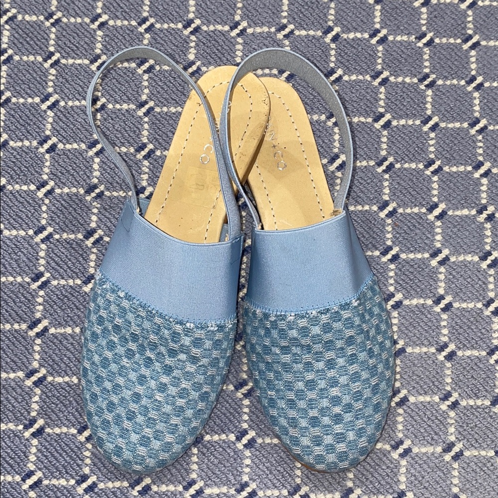 SJP by Sarah Jessica Parker Blue Textured Mules